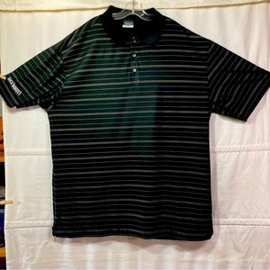 Nike Dri-Fit Polo Golf shirt, Men's Sz XL Black Striped Jack Daniels Embroidered